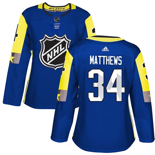 Adidas Toronto Maple Leafs #34 Auston Matthews Royal 2018 All-Star Atlantic Division Authentic Women Stitched NHL Jersey